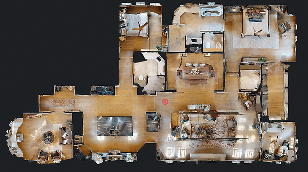A 3D representation of a large house